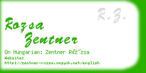 rozsa zentner business card